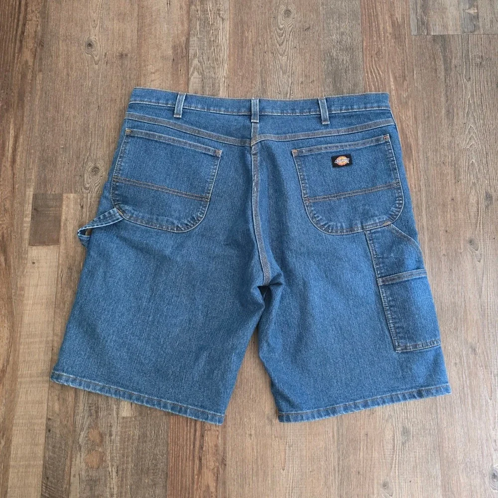 Dickies FLF Carpenter Denim Shorts Men 38 Blue Workwear Utility Stretch DX220SNB